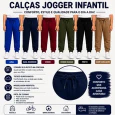 6 Calças Infantil Moletom Abrigo De Frio Premium Super Macia cordão ajustável Jogger Flanelado