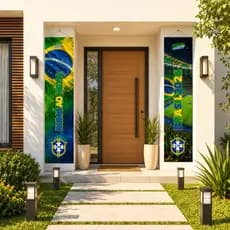 Kit 2 Faixas Decorativa Painel Premium Brasil Peças Painel Vertical Parede Banner Sala Bar Estabelecimento copa 2026