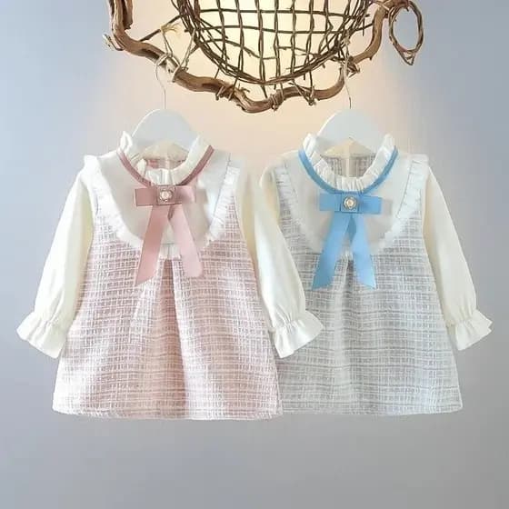 Vestido De Primavera Para Meninas Moda Retrô Recém-Nascido Princesa Infantil A9LK * &-* -