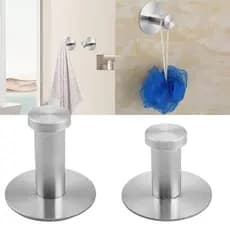 [wisdomt] 2 Peças Gancho De Roupas Único De Aço Inoxidável Cilíndrico Chapéu Toalheiro Acessórios De Hardware De Banheir