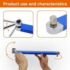 [wisdomt] Chave De Extensão De Deslocamento Resistente Adaptador De Dupla Finalidade Ferramenta Manual De Aço Inoxidável