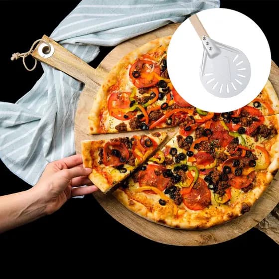[wisdomt] Pá De Pizza Giratória Perfurada De 7/10 Polegadas , Liga De Alumínio , Casca , Ferramenta Curta Para Cabo De M