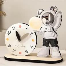 Relógio de Mesa Decorativo Criativo em Forma de Astronauta, Relógio de Mesa Moderno e Minimalista para Sala de Estar e D