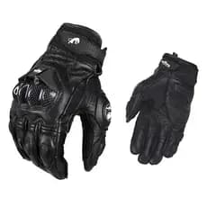 Luvas de Motocicleta [2025NEW] Pretas de Corrida em Couro Genuíno Luvas de Equipe para Motocicleta Brancas para Condução