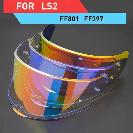 Viseira para capacete de motocicleta LS2 FF397 FF801, transparente, fumê escuro, multicolorida, prata, adequada para cap