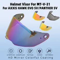 [2025NOVO] Viseira de Capacete de Motocicleta para MT-V-31 AXXIS HAWK EVO SV PANTHER SV, Anti-UV, preta transparente, ac