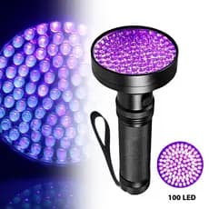 Lanterna LED De Alta Potência 100 Luz Roxa Detector Falsificado Ultravioleta UV 395nm De Urina Para Animais De Estimação