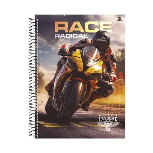 Caderno Universitário Moto Radical 10 Matérias – 160 folhas