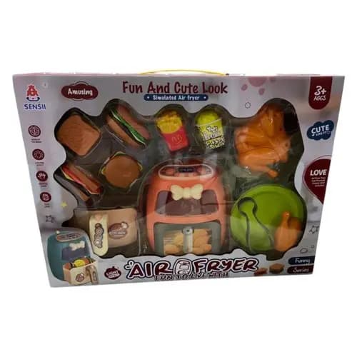 Conjunto Air Fryer Infantil com Luzes e Acessórios