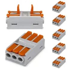 Kit 5 Pçs Conector De Emenda Chuveiro Borne 3 Vias 6mm 41a