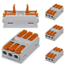 Kit 3 Pçs Conector De Emenda Chuveiro Borne 3 Vias 6,0mm 41a
