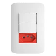 Conjunto 2 Interruptores Simples Teclas + 1 Tomada 20a 220v
