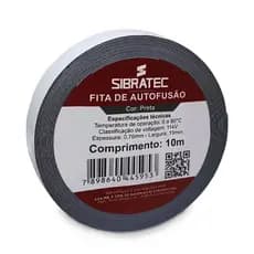 Fita De Auto Fusao Isolante 19mm X10m Rolo Com 10 Metros Preto