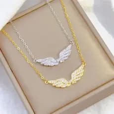 Angel Wings Colar Moda Zircão Asas Colar Feminino