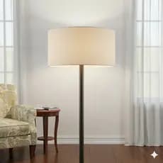 Cúpula Cilíndrica 50x50x25 Para Abajur Luminária de Chão Tecido Artesanal Decorativa Moderna
