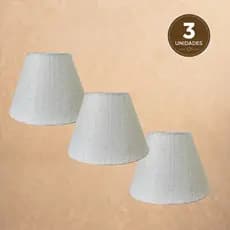 Kit 3 Cúpulas Cone 8x16x13 Lustre Arandela Abajur Luminária de Mesa Soquete Nacional Tecido Iluminação Decorativa