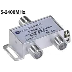 Divisor 1x2 Antena Satélite 2 vias Alta Frequência 5-2400MHz Parabólica
