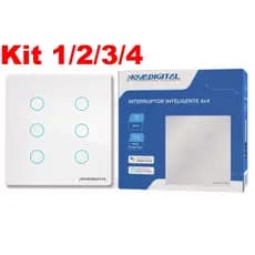 Kit 1/2/3/4 Interruptor Inteligente Touch Wifi 6 Botões Teclas 4x4 Google Assitant Alexa Tuya Smartlife Vidro