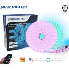Kit Fita LED Wi-Fi Nova Digital 10m RGB Dual Alexa Google Home Tuya Smart Life