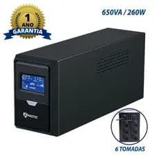 Nobreak JLProtec 650VA c/ 6 Tomadas Proteção e Estabilidade para Equipamentos de 120V 220V ou Bivolt