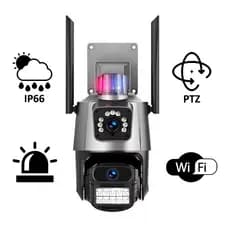 Câmera Wi-Fi Speed Dome com Alarme e Visão Noturna – Lente Dupla 3.6mm, Sirene Policial e Rotação