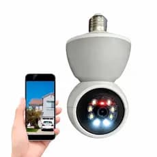 Lâmpada Espiã Câmera IP Wi-Fi Full HD Rotação 360° Monitoramento
