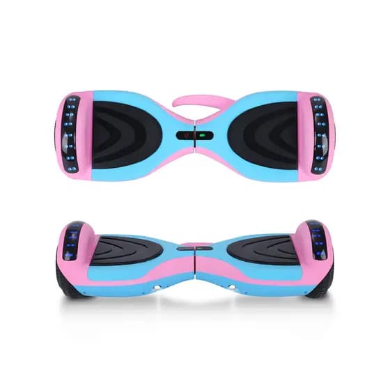 Hoverboard Skate Eletrico Azul e Rosa 6.5" 12km/h com Bluetooth e Caixa de Som Crianças Presente