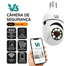 Câmera De Segurança Wi-fi 350° Full Hd Ip Visão Noturna Colorida Audio Bidirecional e Rastreamento