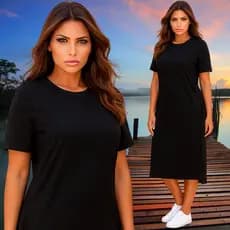 Vestido Algodão Confortável Com Bolso Fenda Lateral Soltinho Básico