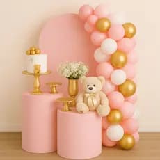 Kit Capa Painel Romano Duplo Vest-Fácil + Trio De Cilíndro Várias Cores Festa Decoração