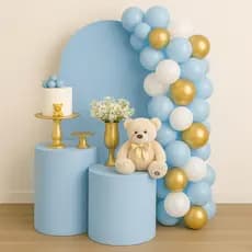 Kit Trio De Cilíndro + Painel Romano 2x1 Festa Decoração Infantil Chá De Bebê