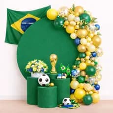 Kit Painel Redondo + Kit Trio Cilíndro Decoração Festa Chá De Bebê