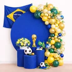 Kit De Capa De Painel Redondo E Capas De Trios De Cilíndros Decoração Festa Aniversário Cha De Bebê E Revelação