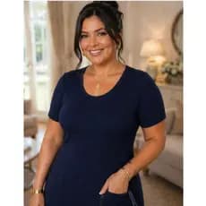 Vestido Canelado Midi Fenda Lateral Elastano Confortável Básico