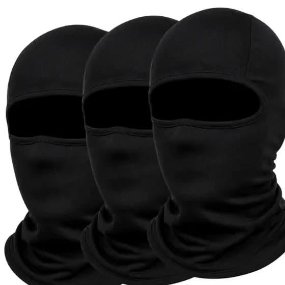 kIT 3 Touca Balaclava Premium Luxo Unissex Preto Proteção Uv50+