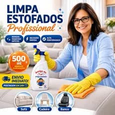 Kit Limpa Estofado Spray + Pano de Limpeza Perfumado Bancos Sofá Carpete  500ML Bancos