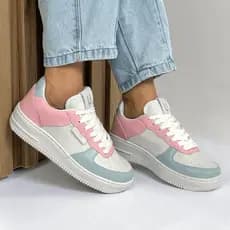 Tênis Casual Feminino Estiloso Moderno Elegante Confortável Macio Academia Passeio Dia a Dia