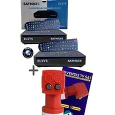 KIT - 2 RECEPTOR ELSYS SATMAX6 ETRS72 + LNBF DUPLO ALTO GANHO VIVENSIS