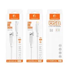 CABO CARREGADOR USB 1 METRO – TIPO-C / IPHONE / V8 (MICRO USB)