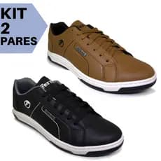 Kit 2 Sapatênis Masculino Casual Confortável Leve Flexível e ideal para o dia a dia