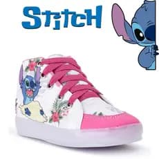 Tenis Infantil Botinha Lilo E Stitch Com Chaveirinho Menina Rosa