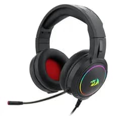 HEADSET GAMER PRETO COM FIO E MICROFONE REDRAGON MENTO COM RGB