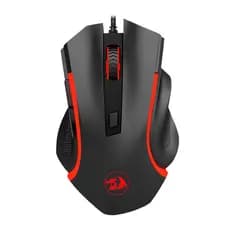 MOUSE GAMER PRETO COM VERMELHO NOTHOSAUR REDEAGON COM FIO E 3200 DE DPI