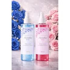 Kit Feminino 2 Body Splash 1 Florata Rose com gliter 200Ml + 1 Florata Blue com gliter 200Ml