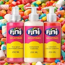 1 Kit Feminino Body Splash Fini com gliter 200Ml + 1 Hidratante 200ML + 1 Sabonete 200Ml com gliter