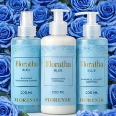 1 Kit Feminino Body Splash Florata Blue com gliter 200Ml + 1 Hidratante 200ML + 1 Sabonete 200Ml Feminino
