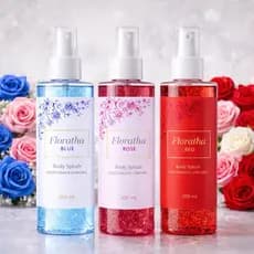 Kit Body Splash Perfume -Red  Rose e Blue - 200ml (cada) - 3 unidades Feminino com gliter