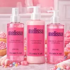 1 Kit Feminino Body Splash Melissa com gliter 200Ml + 1 Hidratante 200ML + 1 Sabonete 200Ml