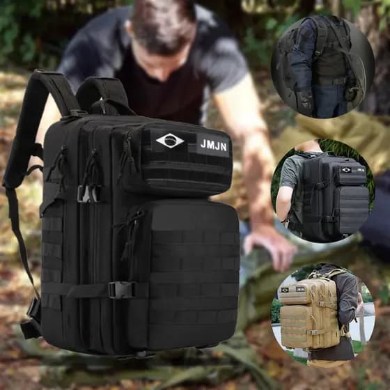 Mochila Bolsa Tática Militar 50L Impermeável Camping Viagem Trilha Caça Pesca