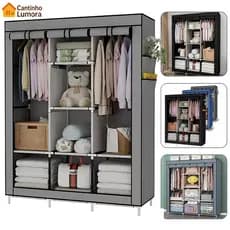 Guarda Roupa Dobrável Organizador De Roupas Portátil Multiuso Armário Organizador de Roupas Sapatos Multiuso